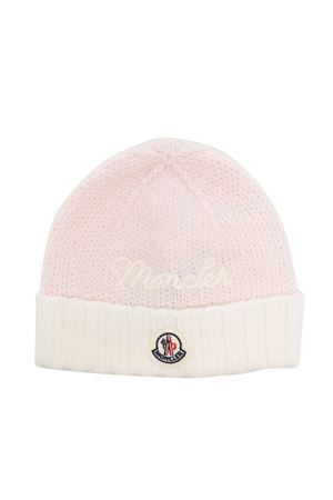 pink wool beanie MONCLER KIDS | 3B00009M1241P50